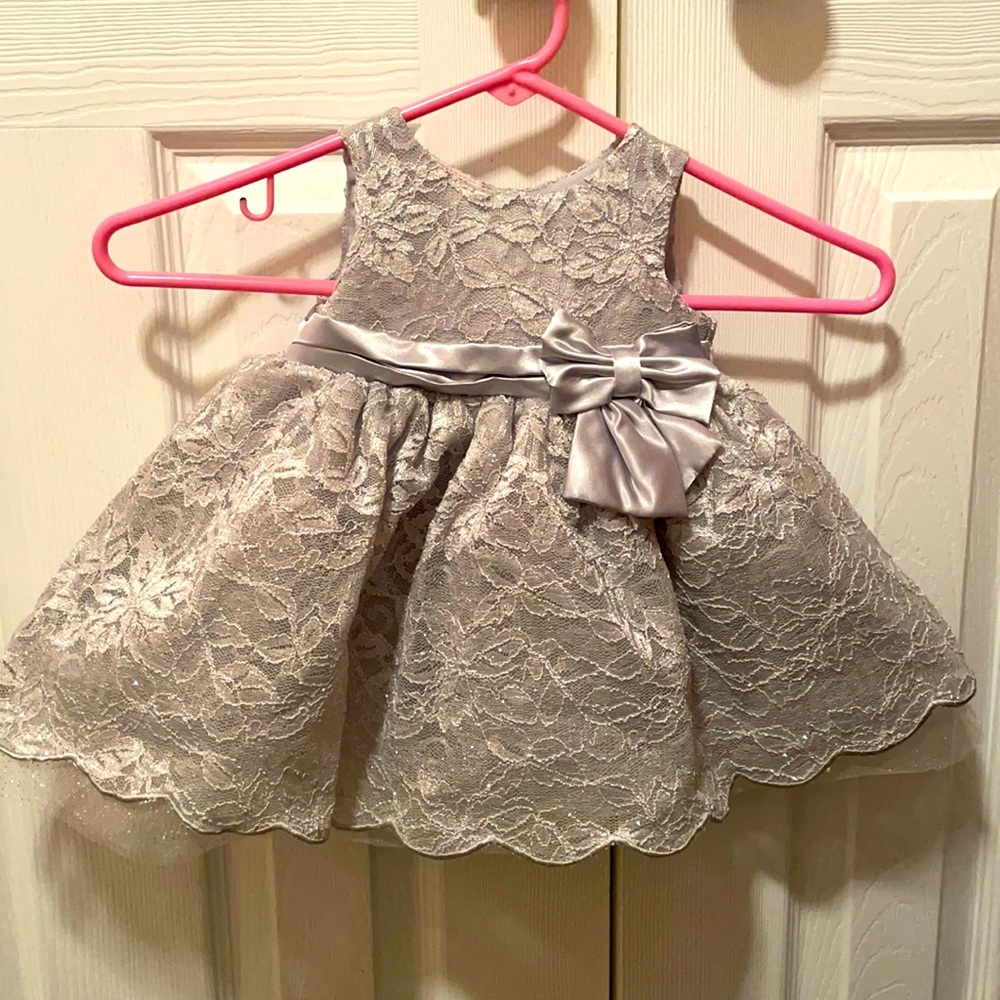 Blueberi boulevard silver sparkles dress 3/6 month